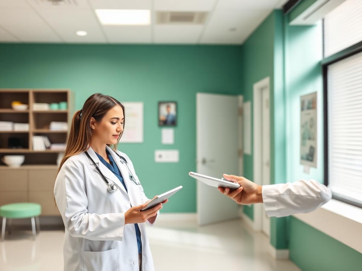 Doctor reviewing chart