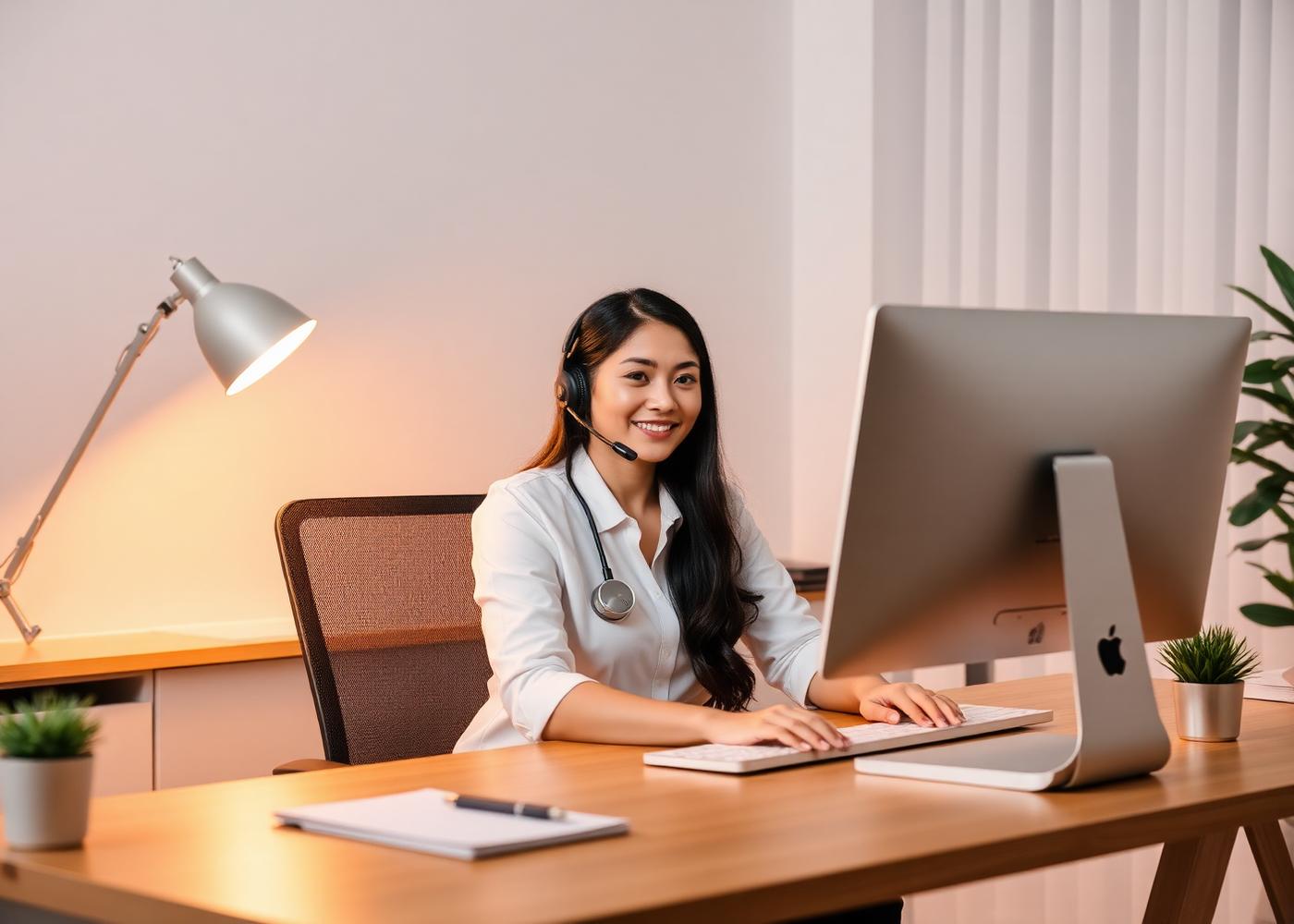 Healthcare virtual assistant at home office