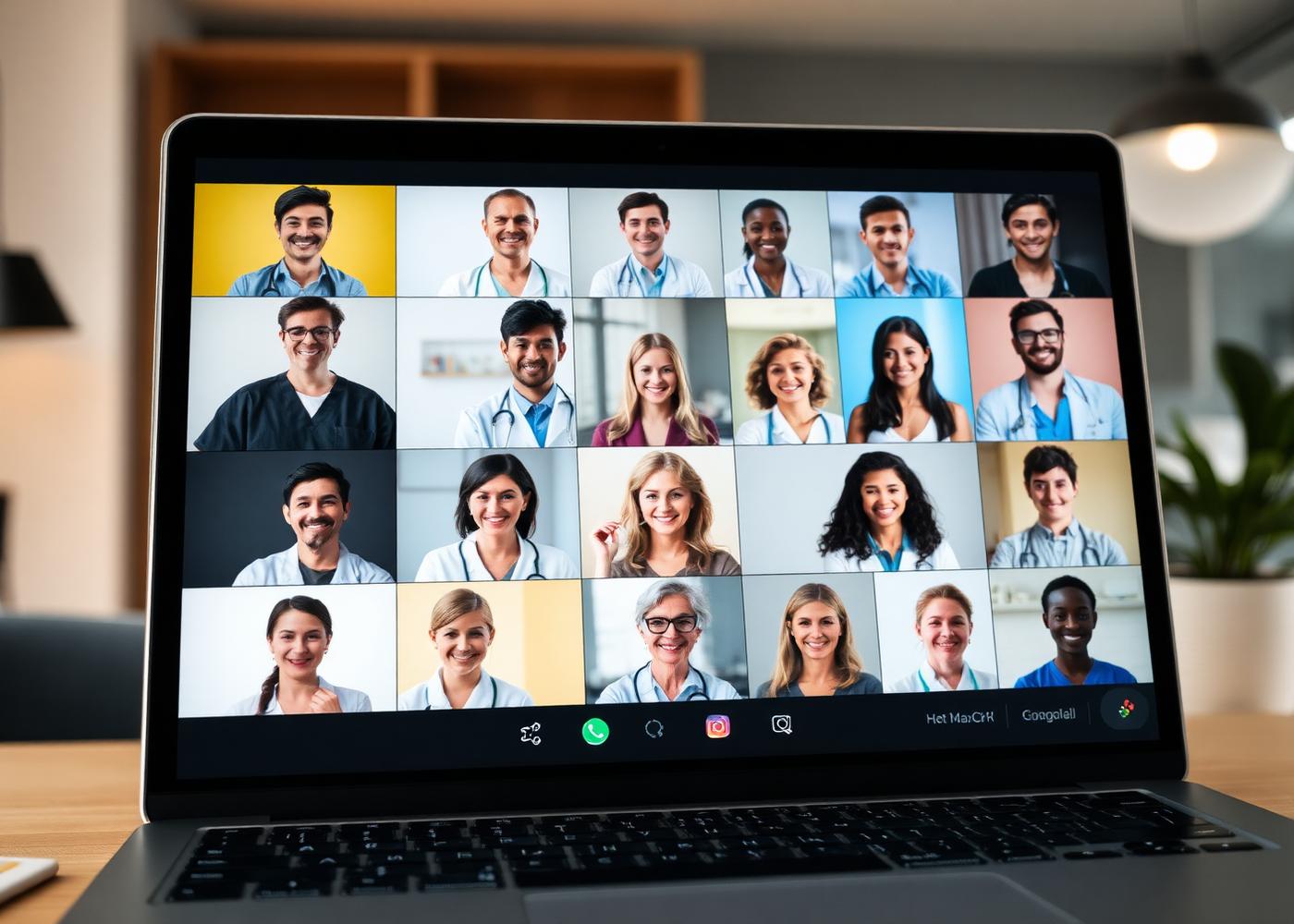 Healthcare team on video call